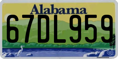 AL license plate 67DL959