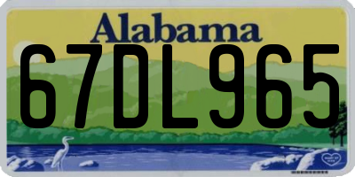 AL license plate 67DL965