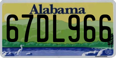 AL license plate 67DL966
