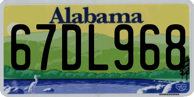AL license plate 67DL968