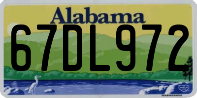 AL license plate 67DL972