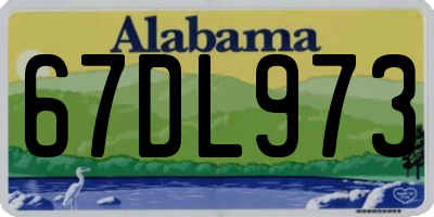 AL license plate 67DL973