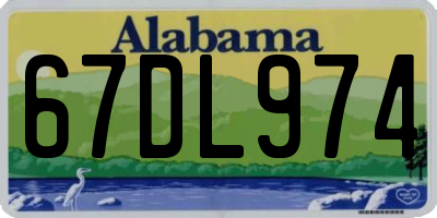 AL license plate 67DL974