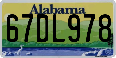 AL license plate 67DL978