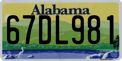 AL license plate 67DL981