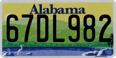 AL license plate 67DL982
