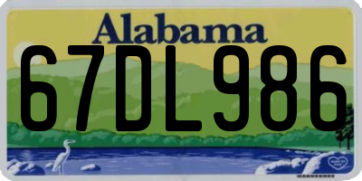 AL license plate 67DL986