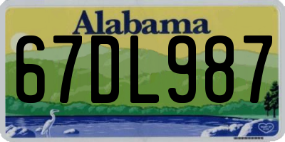 AL license plate 67DL987