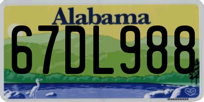 AL license plate 67DL988