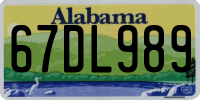 AL license plate 67DL989