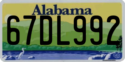 AL license plate 67DL992