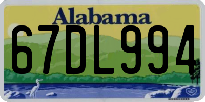 AL license plate 67DL994