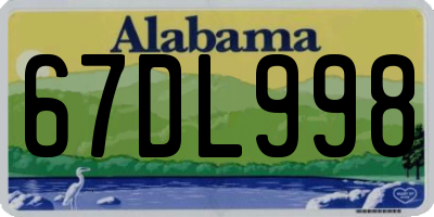 AL license plate 67DL998