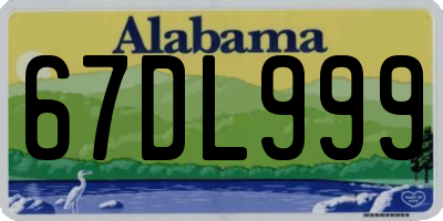 AL license plate 67DL999