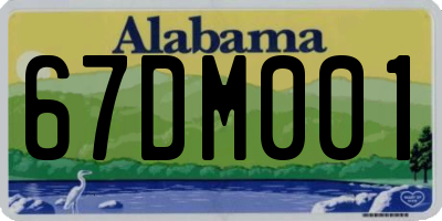 AL license plate 67DM001