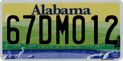 AL license plate 67DM012