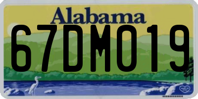 AL license plate 67DM019