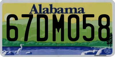 AL license plate 67DM058