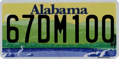 AL license plate 67DM100