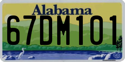 AL license plate 67DM101