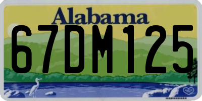 AL license plate 67DM125