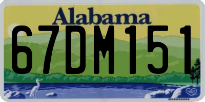 AL license plate 67DM151