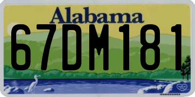 AL license plate 67DM181