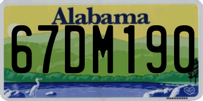 AL license plate 67DM190