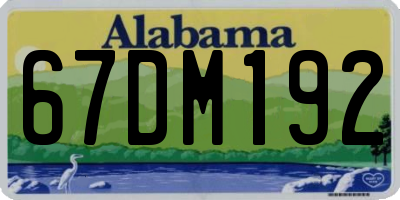 AL license plate 67DM192