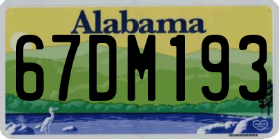 AL license plate 67DM193