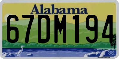 AL license plate 67DM194