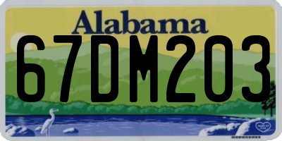 AL license plate 67DM203