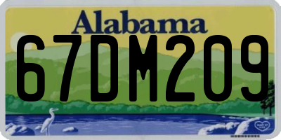 AL license plate 67DM209