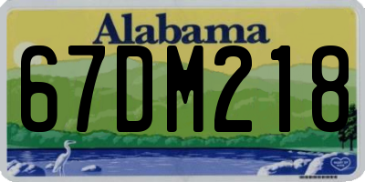 AL license plate 67DM218