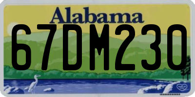 AL license plate 67DM230
