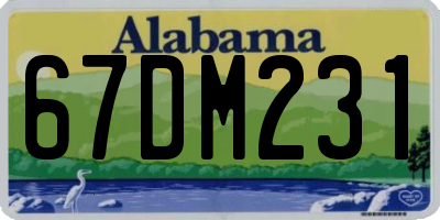 AL license plate 67DM231