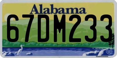 AL license plate 67DM233