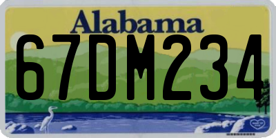 AL license plate 67DM234