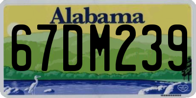 AL license plate 67DM239