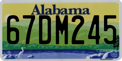 AL license plate 67DM245
