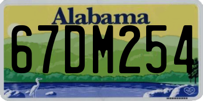 AL license plate 67DM254