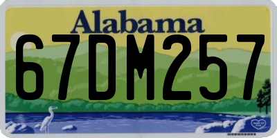 AL license plate 67DM257