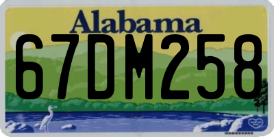 AL license plate 67DM258