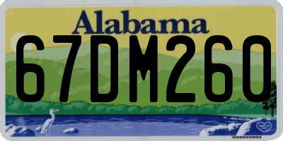 AL license plate 67DM260