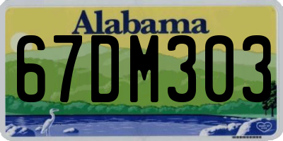AL license plate 67DM303