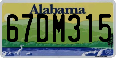 AL license plate 67DM315
