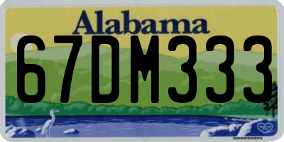 AL license plate 67DM333
