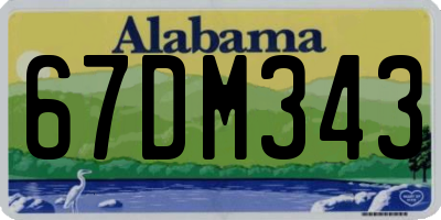 AL license plate 67DM343