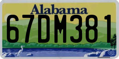 AL license plate 67DM381