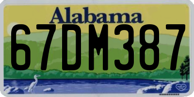 AL license plate 67DM387